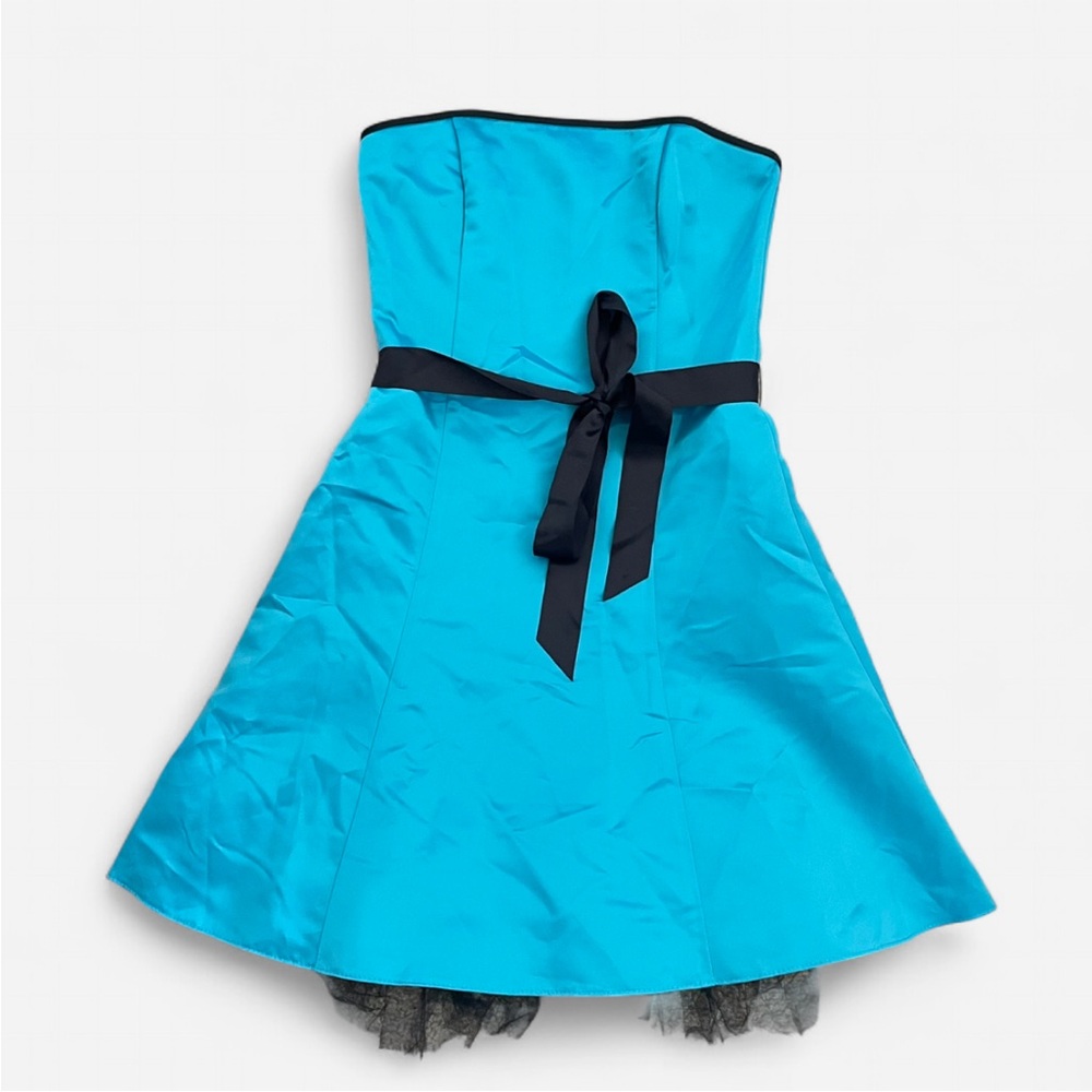 Jessica McClintok for Gunne Sax Strapless Satin Mini Dress in Size 7/8